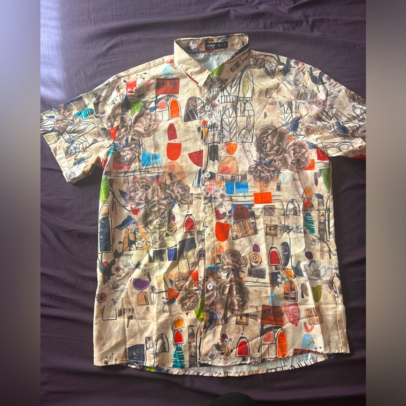 ROMWE Men’s Floral Hawaiian Shirt size M - Picture 2 of 4